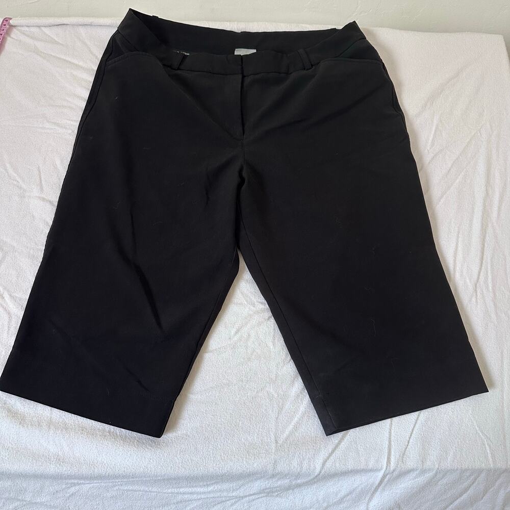 Worthington Womens 16P Cropped Capris Modern Fit Black Dress Work Petite